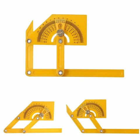 Top Shelf Dead On Accurate Plastic Protractor Angle Finder With Measuring Arm Ruler Tool Features 0 To 180 Degree Range in bold yellow