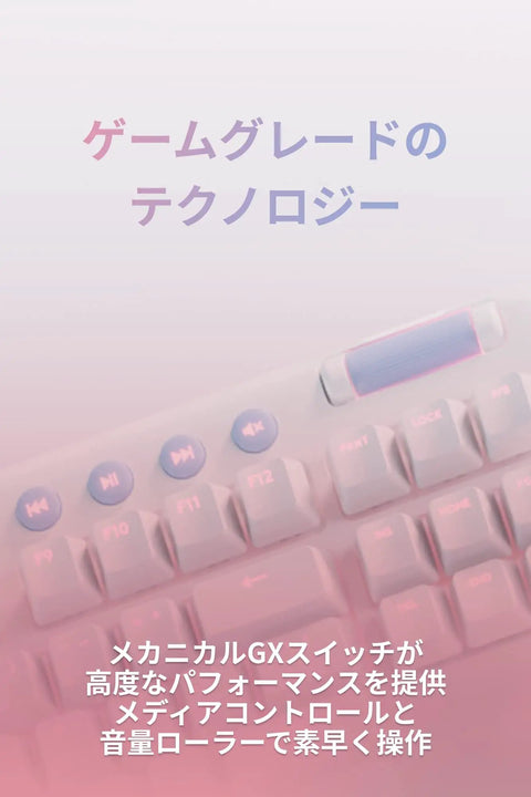 Top Shelf Wired Mechanical Gaming Keyboard With Dedicated Numeric Keypad And Hella Smooth Linear Gx Switches For Quiet Crisp Typing Featuring Customizable Lightsync Rgb Backlighting In A Genuine Japanese Layout Built For Serious Gamers showing white keys and media controls.