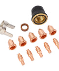 Sturdy 13Pc Plasma Cutting Consumables Kit Perfect Fit For Harbor Freight 45A components including nozzles and brackets.