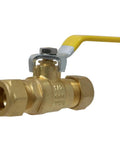 Half Inch Compression Ball Valve Set with durable brass body, two piece, quick shutoff for plumbing lines, leak resistant seal, lead free