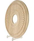 Carved Berkshire Ceiling Medallion 16 Inch Outside Diameter, Inside Diameter Three And Seven Eighths Inches, Projection One Eighth Inch