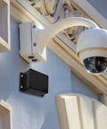 Waterproof Electrical Junction Box Enclosure 115x90x55mm with Mounting Ear installed outdoors near security camera