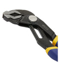 Close-up of GrooveLock Pliers Set 8 Piece With Press And Slide Quick Adjust Non Slip Anti Pinch ProTouch Grips, showing jaws and grip.