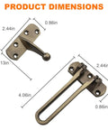 Swing Bar Door Lock Latch With A Three Seven Eighths Inch Bar Length For Front Doors Keeps Door Slightly Ajar For Visibility And Ventilation Child Safety Guard Reinforcement Lock Hardware For Extra Security And Easy Install dimensions with measurements shown.