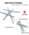 8 Pack 5/16-18 X 6 Inch Rock Solid Hanger Bolts Build Legit Double Headed Wood Dowel Screws Heavy Duty Galvanized Zinc Coated self-tapping screws.