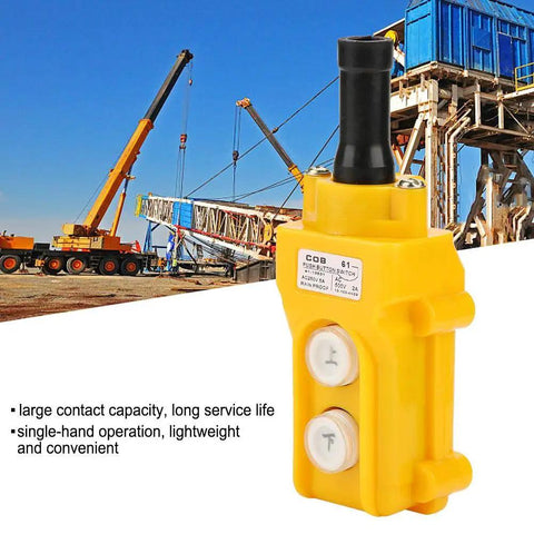 Chain Hoist Push Button Pendant Controller With Up And Down Switches Rainproof ABS Housing AC 250V 5A COB 61 Model Heavy Duty Lift Control For Industrial Hoists Applications