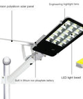 Built Different Solar Led Flood Light Featuring Dusk To Dawn Sensor And IP65 Weatherproof Housing, solar panel and LED detailed view.