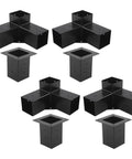Heavy Duty 3 Way Corner Post Bracket For 6X6 Lumber, Black Powder Coated Steel Deck Framing Connector set of 8 pieces