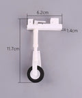 RC Airplane Landing Gear Kit With Shock Absorbing Nylon Fittings, dimensions labeled, front view.
