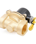 1 Inch Normally Open 2 Way Brass Electric Solenoid Valve For Water And Air, Direct Acting Wet Armature, 110V AC, gold brass finish