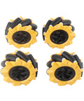 80mm Mecanum wheels for robot cars set with rubber coating for omni-directional movement, ideal for DIY smart robot projects.