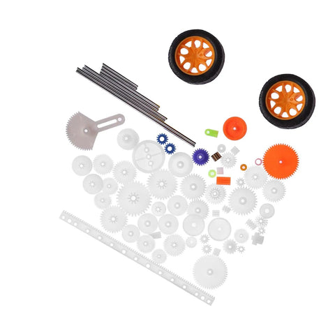 DIY Gear Kit With Plastic Gears Pulleys Belts Rack Kits 78 Pcs Set With Shafts And Bushings For Mechanical Projects STEM Learning