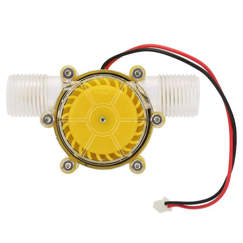 Off Grid Micro Hydro Turbine Generator For Diy Power, 0-80V DC Output, 5-80V Range, yellow housing, front view