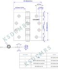 Diagram of Stainless Steel 4 Inch Door Hinges Set with measurements and material details for Heavy Duty Ball Bearing Exterior And Interior Hinges.