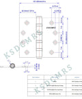 Technical diagram of Heavy Duty 4 Inch Stainless Steel Door Hinges Matte Black Ball Bearing Set For Interior And Exterior Use