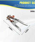 2 Pack 300A Welding Ground Clamp With Copper Plated Jaw Heavy Duty Silver Ground Clip showing dimensions 6.69in x 3.42in