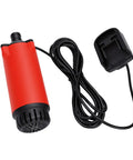 Slick Cordless Submersible Pump Battery Operated Water Transfer Badass For Quick Flood Cleanup And Yard Draining Solid Stainless Steel Build No Sweat Sump Gear, red pump with black cord.