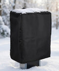 Top Shelf Outdoor Electric Vehicle Charger Cover Built Different With Heavy Duty Waterproof Cloth Shield For Tesla Wall Connector Level Two Port Guard Keeps Your Charge Cable Dry During Slick Rain Mess, black cover in snow