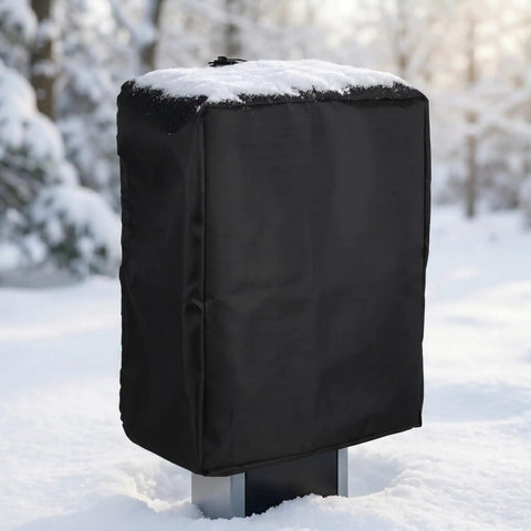 Top Shelf Outdoor Electric Vehicle Charger Cover Built Different With Heavy Duty Waterproof Cloth Shield For Tesla Wall Connector Level Two Port Guard Keeps Your Charge Cable Dry During Slick Rain Mess, black cover in snow