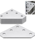 Stack of 8 Pack 5-Hole Corner Gusset Plate For 1-5/8 Inch Strut Channel - Flat Tee Corner Plate Fitting with installed view