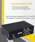 1 Input 4 Output BNC Video Splitter Box Coaxial Distributor Amplifier For Video Monitoring System CCTV Security Camera Setup Delivers Crystal Clear 1080P Signal To Four Displays Simultaneously