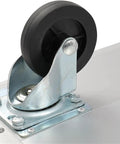 Close-up of dual swivel wheel on Heavy Duty Folding Platform Truck Aluminum Hand Trolley 770 Lb Capacity for smooth maneuverability.