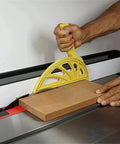 Man using Woodworking Push Block Set 2 In 1 Portable Anti Slip Push Stick For Table Saws And Routers ABS Plastic Durable Offset Handle