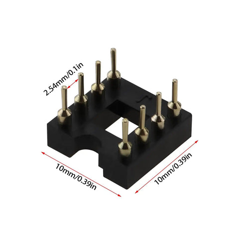Gold Plated 8 Pin DIP IC Socket Adapter 2.54mm Pitch Straight Socket For OP Amp ICs 20 Pack Fits NE5532 Burr Brown LM
