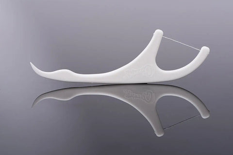Daily Dental Floss Picks Individually Wrapped 350 Count with Easy Glide Floss, showing close-up of floss pick design