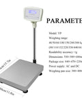 Heavy Hitter Digital Floor Scale With Six Hundred Sixty One Pound Capacity And Spit Spot One Gram Precision For Warehouse Shipping Or Animal Weighing Featuring Glowing Lcd Monitor and measurements.
