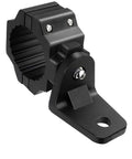 Heavy Duty UTV Flag And Light Bar Mount Bracket With Smooth 360 Rotation For 1.75 To 2 Inch Roll Bars side view with durable metal construction.