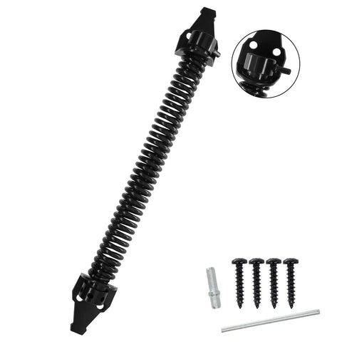 13 Inch Self Closing Gate Spring Hardware For Wooden And Vinyl Fences With Adjustable Tension Tool Heavy Duty Steel Black Finish