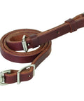 Heavy Harness Leather Tie Down for Horse Tack Three Quarters Inch by Forty Inch with Stainless Steel Hardware Butter Finish Golden Chestnut