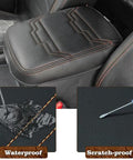 Nissan Frontier Center Console Armrest Cover That Fits 2022 2023 2024 2025 2026 With Vegan Leather Cushion Pad Thick Regular Orange Trim, waterproof and scratch-proof features