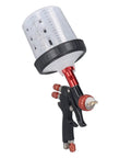 Aluminum Alloy Body Air Paint Sprayer With Stainless Steel Head Adjustable Amplitude Pro Grade Car Spray Gun For Auto Parts And Home Decor Heavy Duty High Atomization And Wide Spray Range, red and black with cup