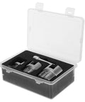 Heavy Duty Pipe Threading Tool Kit For Metal And PVC Pipes Half Inch Three Quarter Inch One Inch Internal And External Threaders Dual Function Plumbing Tool For Quick Easy Maintenance On The Job in plastic case