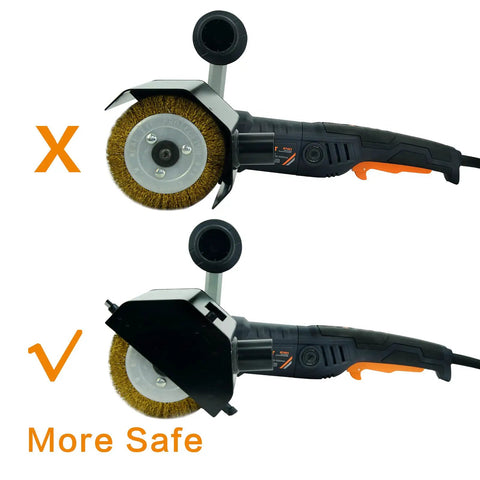 Powerful 1300W Burnishing Polishing Machine With Steel Wire Wheel For Concrete Metal Stainless Steel Wood Exterior Renovator Heavy Duty Polisher With Guard