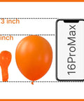 Awesome Assorted Rainbow 5 Inch Latex Balloons 100 Pack For Birthday Bash And Wedding Decor display with an orange 5 inch latex balloon.