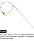 MECCANIXITY K-Type thermocouple with plug; stainless steel probe, 3.2×300mm, 3.3 ft wire
