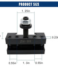 Dimensions of Four Piece Quick Change Tool Post 250-101 Turning Holder For Lathe shown with measurements