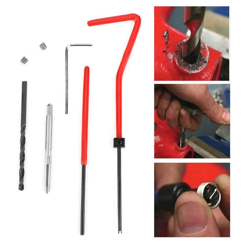 Thread Repair Kit 30 Piece Stainless Steel Set With Twisted Drill Wrench Threaded Inserts For M3 X 0.5 Screw Hole Repair And Conversion Pro Grade Heavy Duty Fix For Aluminum And Metal Projects, drill and insert tools for M3x0.5 threads