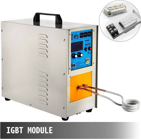 Pro Grade 15KW High Frequency Induction Heater Machine 30 To 100KHz Digital Zero Hassle Water Cooling for melting and forging.