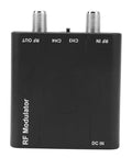 Front view of RF Modulator Adapter With HDMI Input For NTSC Output And 1080P PLL Controlled VHF, showing connectors and labels.