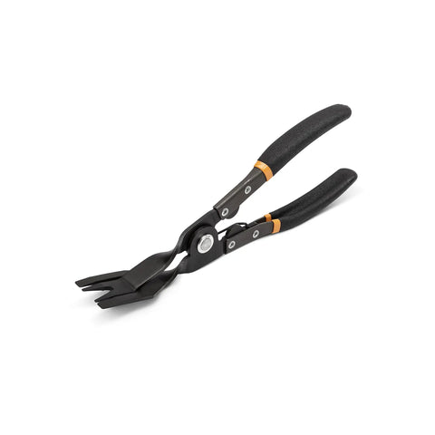 Front view of V design removal pliers from Three Piece Body Clip Pliers Set For Automotive Panels And Plastic Anchors With Center Pins