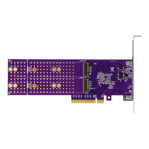 Kickstart Desktop Upgrade With This Dual Bay M.2 NVMe Enclosure Feature PCI Express 4.0 Riser Card top view showcasing circuit board design.