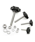 Stainless Steel Hex Shaped Hand Knob Set With Nuts And Flat Washers, M4 M5 M6 M8 Assortment For Quick Removal Clamping.