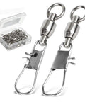 Interlock Snap Ball Bearing Fishing Swivels For Saltwater And Freshwater Tackle High Strength Corrosion Resistant Leader Lure Line Connectors 25 Pieces 20 Lb Capacity in box