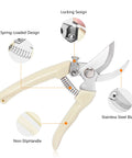 No Fuss Ergonomic Garden Pruning Shears With Bypass Blade For Flowers Bonsai And Fruit Plants Stainless Steel Sharp Blade Comfortable Curved Grip Pruner