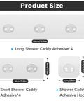 14 Pack Clear Shower Caddy Adhesive Hooks Kit With Waterproof Strips No Drill Installation For Bathroom Shelves And Kitchen Racks sizes