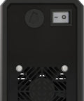 GIS 122 Inverter Welder For Home And Jobsite Do It All Lightweight Arc Welder rear view with power switch and cooling fan